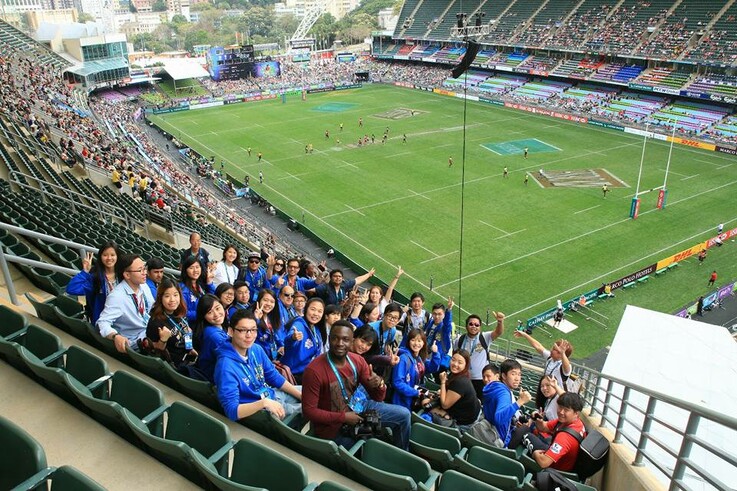 One of the biggest rugby events, Hong Kong Rugby Sevens at Hong Kong Stadium.